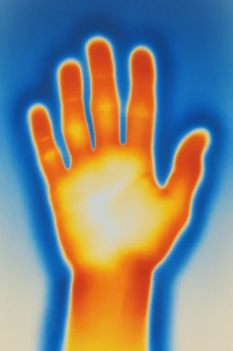 Radiant Thermographic Aura style reference image — analog grain texture