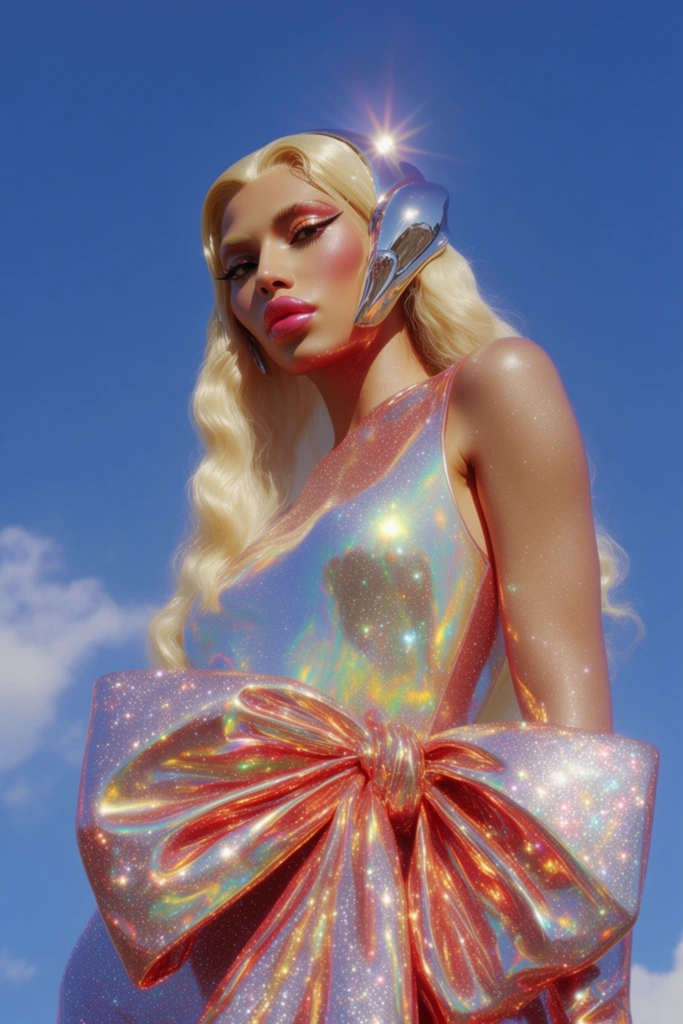 Prismatic Rhinestone Surrealism style AI image example 1