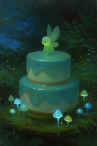 Ethereal Nocturnal Luminescence style reference image — mystical surrealism