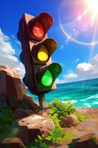 Vibrant Sun-Drenched Coastal style reference image — vibrant saturated colors