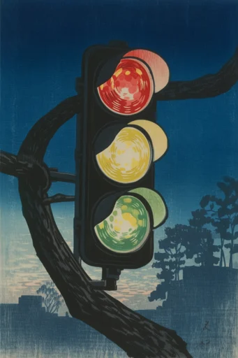 Atmospheric Shin-Hanga Nocturnes style reference image — japanese woodblock print