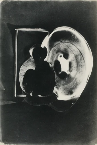 Experimental Darkroom Surrealism style reference image — high-contrast monochromatic noir