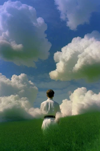 Velvet Pastoral Surrealism style reference image — hyper-clean 3D render