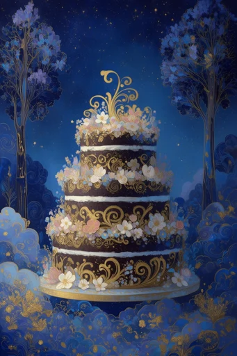 Celestial Gilded Symbolism style reference image — swirling texture