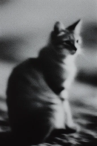 Ethereal Monochrome Noir style reference image — diffused misty lighting