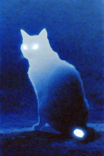 Luminescent Cobalt Nocturne style reference image — surreal halation effect
