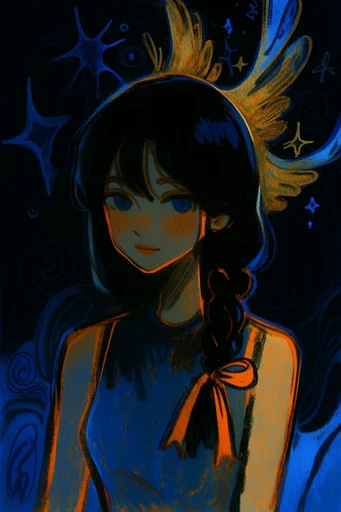 Luminous Nocturnal Whimsy style reference image — textured painterly brushstrokes