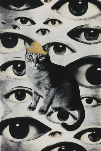Analog Surrealist Collage style reference image — uncanny dreamlike composition
