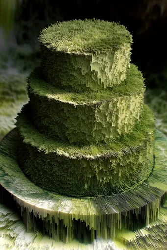 Digital Chlorophyll Glitch style reference image — digital disintegration