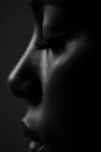 Cinematic Chiaroscuro Noir style reference image — high-contrast black and white