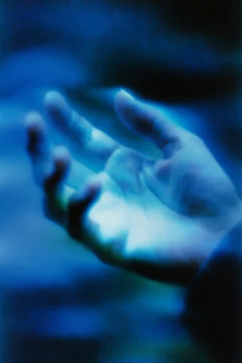 Luminescent Cobalt Nocturne style reference image — heavy film grain