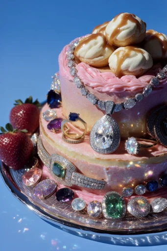 Opulent Gemstone Surrealism style reference image — glittering dreamscape