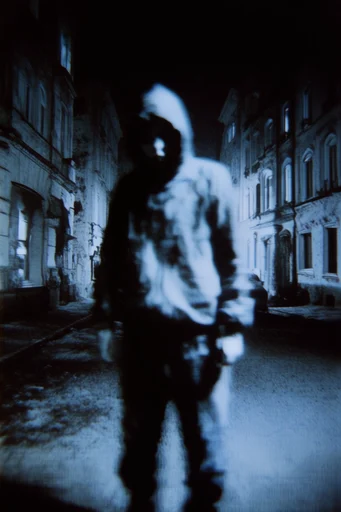 Spectral Glitch Noir style reference image — analog scanline texture