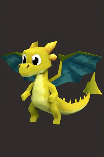 Nostalgic Low-Poly Digital style reference image — flat shading