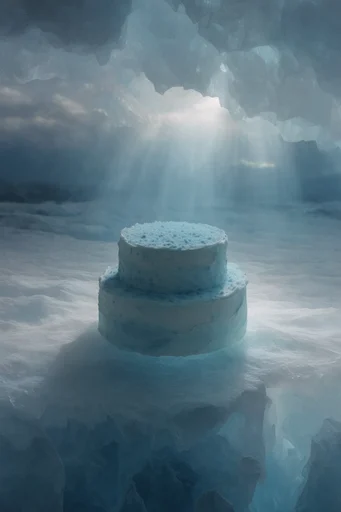 Celestial Glacial Solitude style reference image — deep sapphire indigo