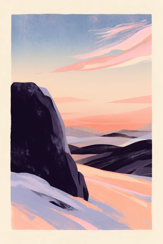 Textured Silhouette Minimalism style AI image example 2