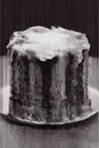 Monochrome Glitch Topology style reference image — topographical wave pattern