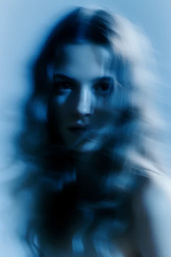 Ethereal Cyan Motion style reference image — high-contrast silhouette
