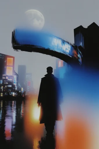 Thermal Grain Chromaticism style reference image — high-contrast silhouette