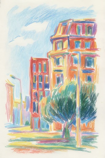 Vibrant Naive Sketchbook style reference image — textured paper grain