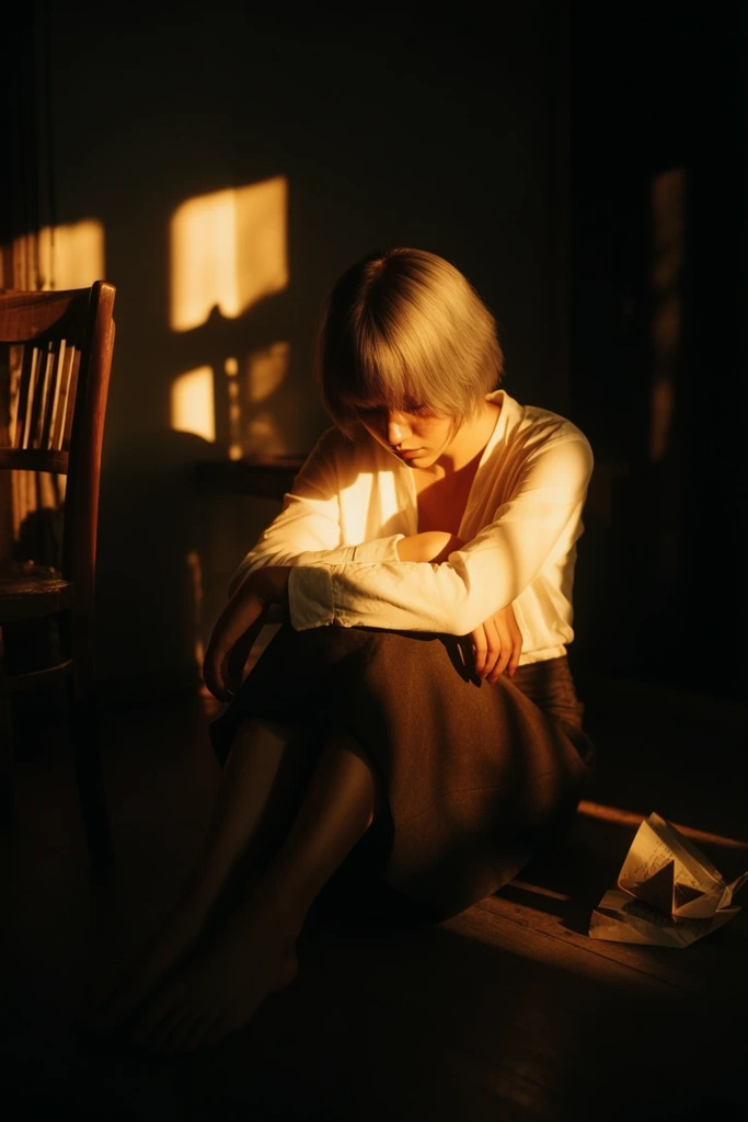 Cinematic Amber Noir style AI image example 1