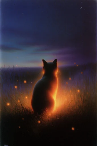 Nocturnal Amber Surrealism style reference image — chiaroscuro lighting