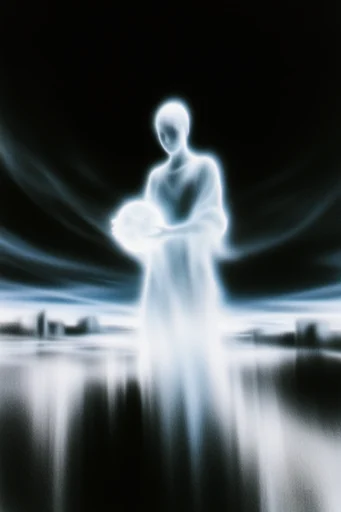 Spectral Bioluminescent Noir style reference image — bioluminescent cyan glow