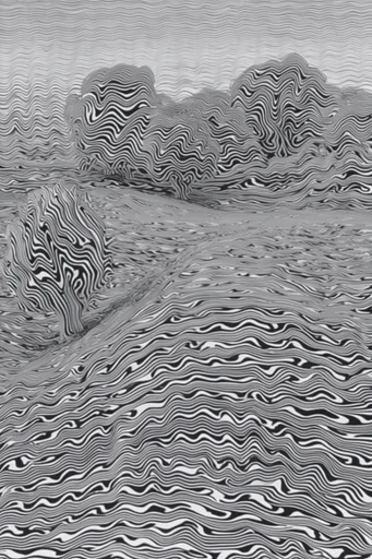 Monochrome Glitch Topography style AI image example 2