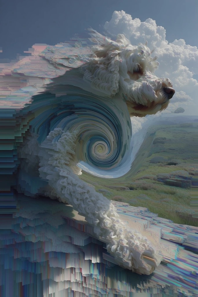 Recursive Glitch Surrealism style AI image example 3