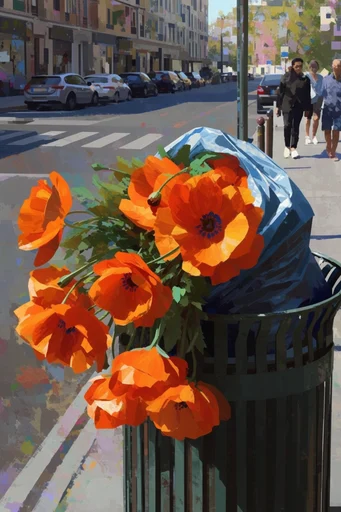 Vibrant Urban Impressionism style reference image — vibrant saturated palette