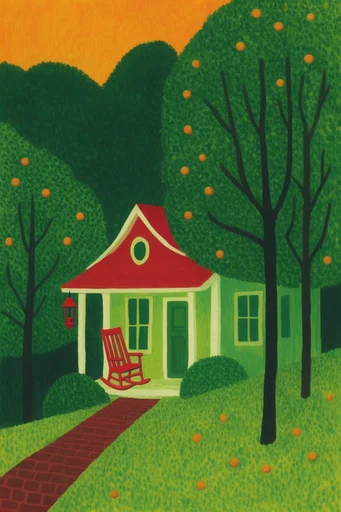 Stippled Surreal Minimalism style AI image example 4