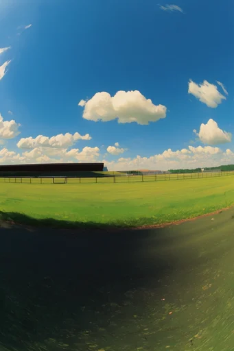 Hyper-Vivid Fisheye Surrealism style reference image — low-angle perspective