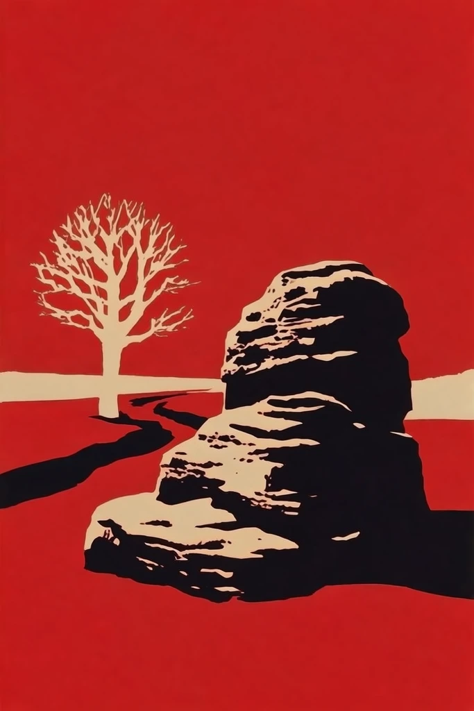 Crimson Noir Minimalism style AI image example 2