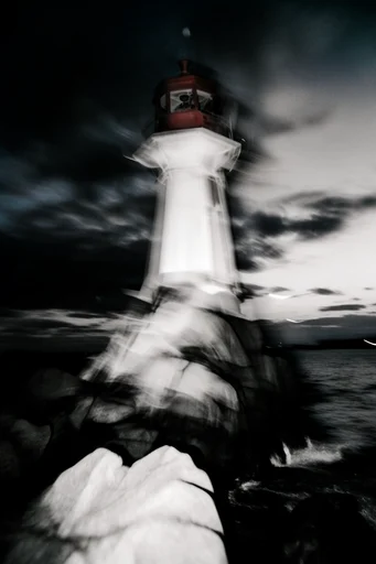 Kinetic Spectral Monochrome style reference image — ghostly silhouette