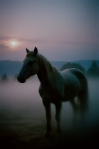 Ethereal Analog Haze style reference image — heavy film grain