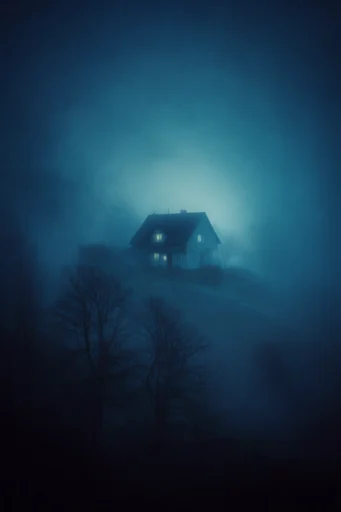 Nocturnal Cyanotype Noir style reference image — heavy film grain
