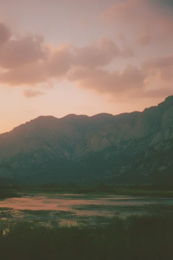Nostalgic Twilight Solitude style reference image — vintage 35mm film grain