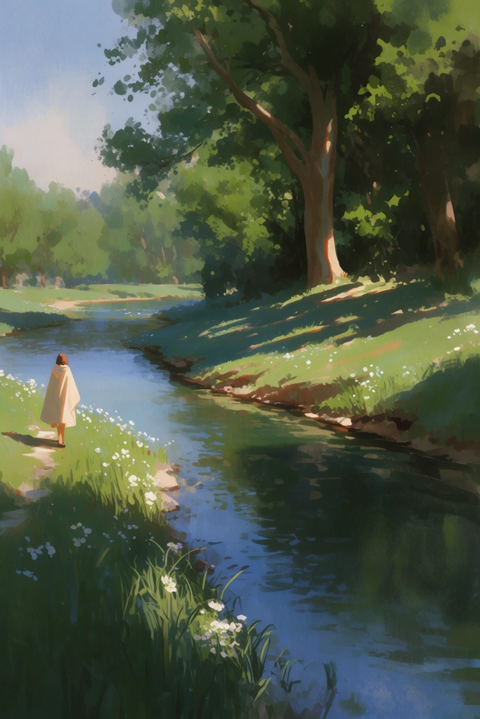 Earthy Gouache Serenity style AI image example 2