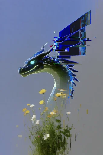 Corrupted Digital Realism style reference image — digital artifacting