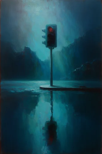 Nocturnal Impasto Abyss style reference image — chiaroscuro lighting
