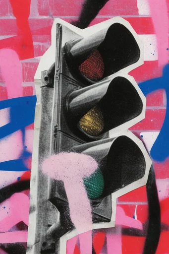Gritty Neon Punk style reference image — diy paper collage