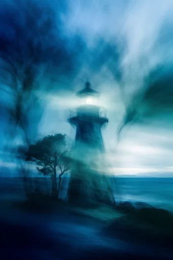 Ethereal Nocturnal Kinematics style reference image — painterly light streaks
