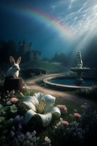 Luminous Abyssal Dreamscape style reference image — ethereal light shafts