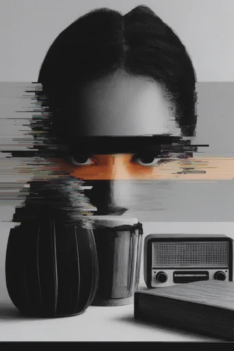 Distorted Noir Lithography style reference image — charcoal and halftone texture