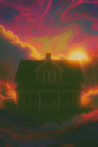Nostalgic Cosmic Surrealism style AI image example 4