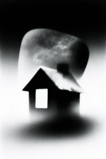 Monochromatic Surrealist Noir style AI image example 4