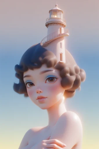 Luminous Porcelain Minimalism style reference image — airbrushed makeup