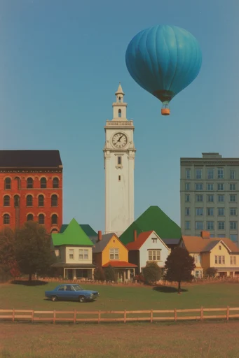 Nostalgic Pastoral Surrealism style reference image — retro-futuristic surrealism