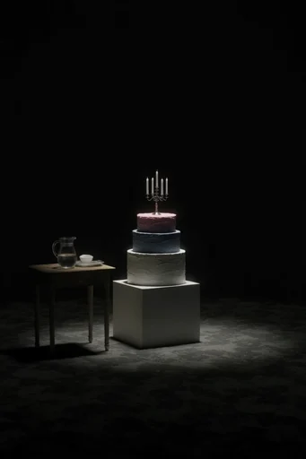 Cinematic Chiaroscuro Solitude style reference image — volumetric spotlight
