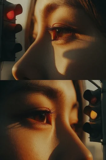 Amber Refracted Cinematic style reference image — dramatic chiaroscuro lighting